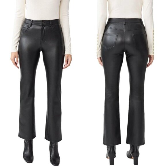 J Mclaughlin Pants - 💙 J. McLaughlin Black‎ Vegan Leather Brandy Flare Kick Hem Pants
